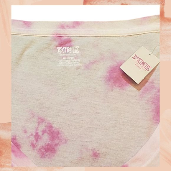 NWT VS PINK Tie-Dye Long Sleeve Heartbreaker Crop Tee - Picture 3 of 3